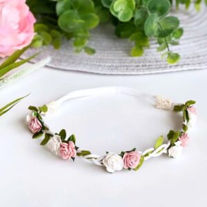 Blómakrans lítill bleikar rósir