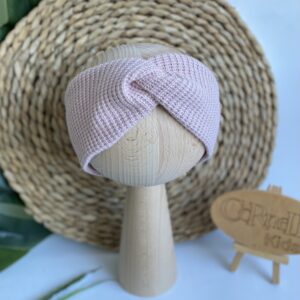 Prjonuð eyrnaband Bleikt