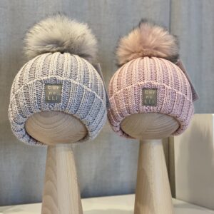 Merino Húfa með dúsk Beige