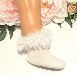 Sokkar með tiulli ecru