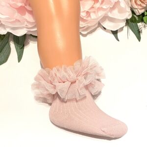 Sokkar með tiulli bleik