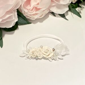 Blóma hárband hvít